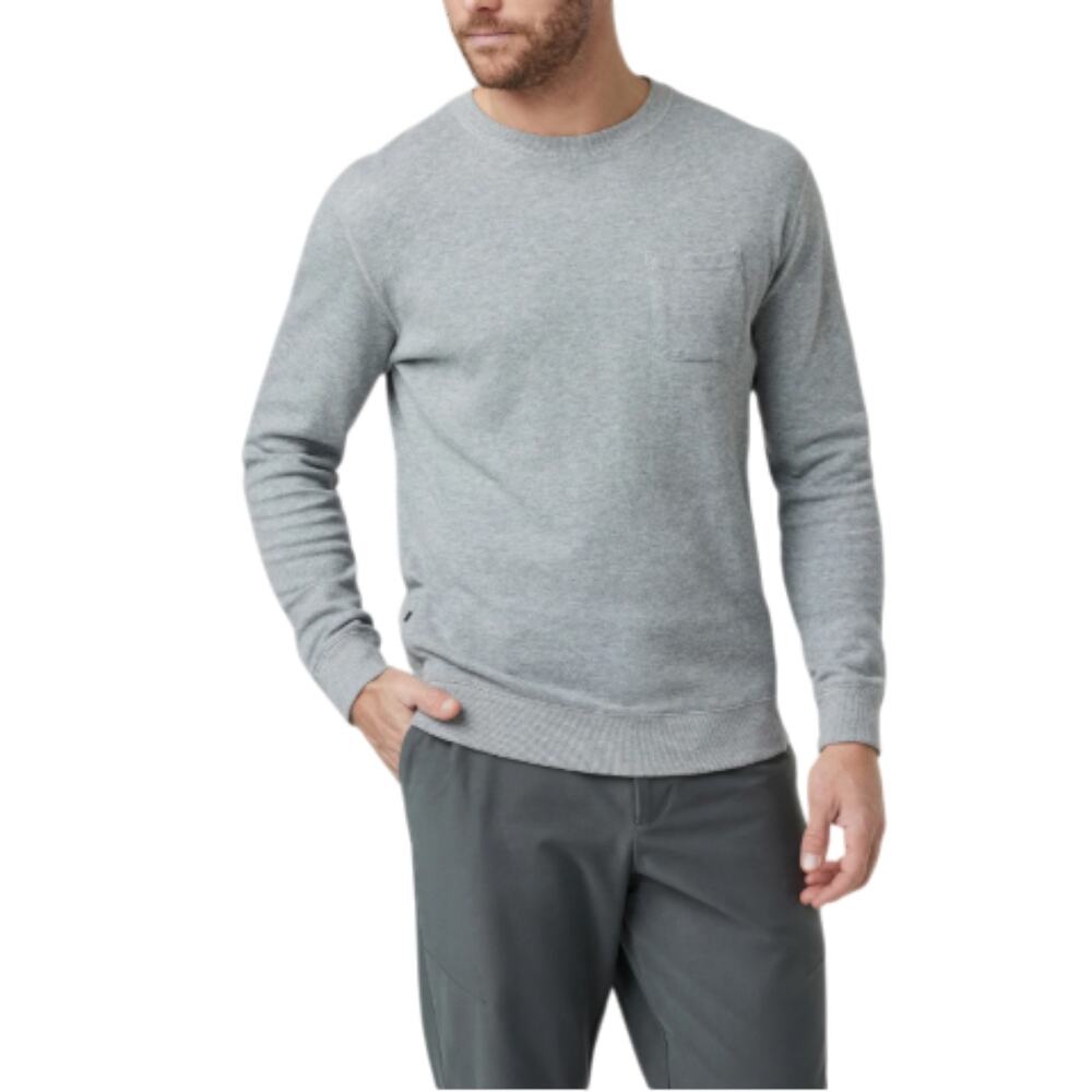 VUORI Jeffreys Crew Pullover Men L Gray Classic Everyday Travel Work Loungewear